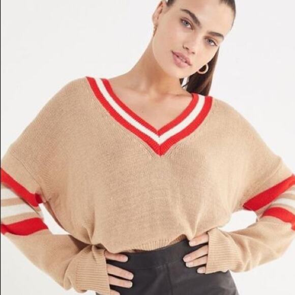 Urban Outfitters Sweaters - Urban Outfitters Sweater Womens XS Long Sleeve Knit Crop Stripe Vtg